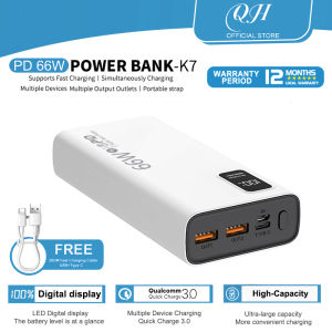 QH original Power bank heavy duty PD66W K7 fast charging 30000mah 25000mah Micro/ Type-C Input USB Output 800000mAh