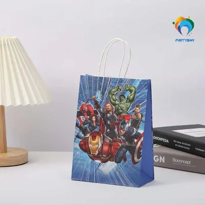 Pokemon Kids Paper Bag 🍭 Kid Birthday Party Door Gifts Kindergarten Children Beg Pikachu Murah Packing Kraft Kualiti