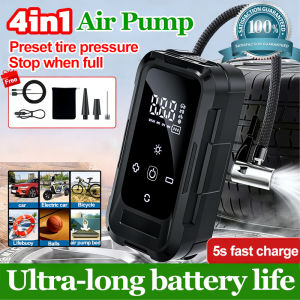 Portable wireless Car Inflation Pump Digital Tire Inflator Intelligent Inflator Pump  Smart display LED Air Pump for Car Motorcycle Bike Ball