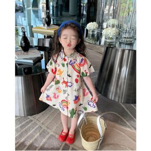 Dress Kemeja Anak Perempuan Lengan Pendek Ala Korea Import Terbaru
