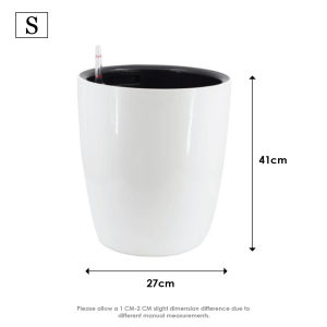 Self watering pot Planter pot watering pot pvc real plant pot white minimalist living room decoration simple big plant