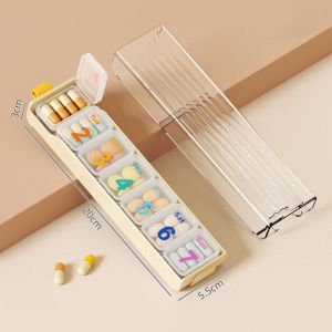1pcs Medicine Box Portable Storage Box Sealed Tablets 7 Days A Week Pill Box