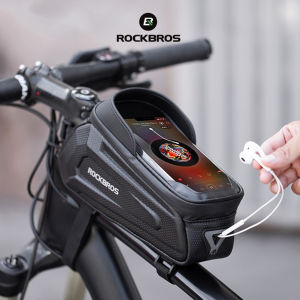 ROCKBROS B68 Tas Frame Sepeda Bag Waterproof Touch Screen Phone Cycling Bag Front Tube MTB Roadbike