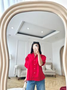 SJM KEMEJA WANITA LENGAN PENDEK BUNGA BAHAN KATUN POPLIN IMPORT BANGKOK 5465