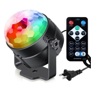 LED Party Lights Lamp with Remote Control Dj Lighting RGB Disco Ball Strobe Lamp 7 Modes Music sound activated Home Birthday Christmas Wedding Party Forest Romantic