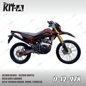 dekal stiker full body variasi sticker motor CRF 150l Motif Supermoto Hitam Merah I2-978 I2-1355 D-I2-1427 D-I2-1568