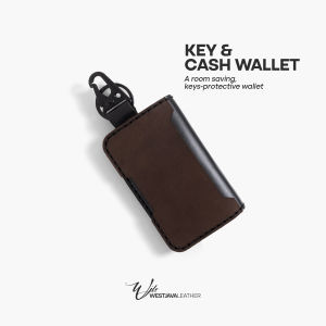 WJ Leather - Dompet STNK Kulit - Gantungan Kunci Kulit - Key Wallet Darkbrown