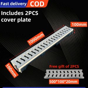 McWane Resin U-Groove Drainage Channel with Cover Plate Outdoor Linear Gutter System 100×10×10 cm
