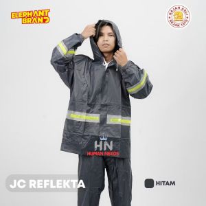 Jas Hujan Elephant Brand Reflekta Setelan Jaket Celana Mantel Mantol Ujan Raincoat PVC Merk Gajah