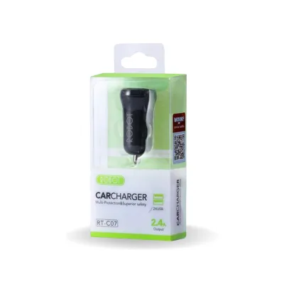 ROBOT RT-C07 2.4A Car Charger with Charging Cable Micro USB