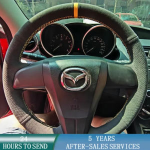 ZZSA Customized Car Steering Wheel Braid Cover Hand Sewing Suede Leather For Old Mazda 3 Mazda 5 Mazda 6 2003-2015Car Accessories K7M2P
