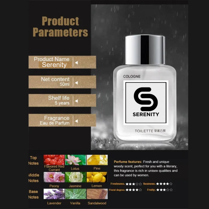 Luxury Perfume Top Seller SERENITY Perfume Intense and Eternal Eau De  Toilette 50 ML For Men and Limited Edition Cologne Lazada PH