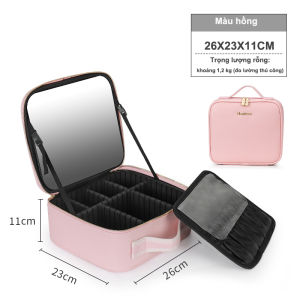 Koreluxco Túi đựng mỹ phẩm led túi đựng đồ makeup túi đựng đồ trang điểm túi đựng mĩ phẩm có gương hộp đựng mỹ phẩm có nắp