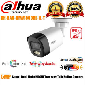 Dahua CCTV Camera 2MP/5MP HD DH-HAC-HFW1200RL-IL-T Smart Dual Light Full Color Two-way Talk Supports Human Detection Fixed-focal Bullet Camera