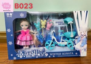 Đồ chơi bé gái - Đồ chơi búp bê- Hộp búp bê Barbie búp bê BJD khớp xoay kèm phụ kiện xe đạp  bóng bay...