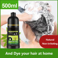 500ML Herbal Black Hair Shampoo Hair Dye Shampoo Professional Turn Your White/Gray Hair Into Black In Just 5 Minutes No Irritable Odor Hair Color Shampoo. 