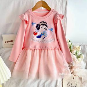 Gaun Putri Lengan Panjang Katun Bayi Perempuan