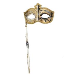Mardi Gras Mask Masquerade Mask with Stick Venetians Mask Retro Musical Note Carnivals Mask Halloween Costume Mask