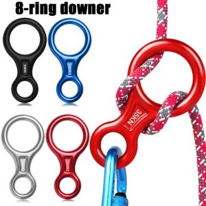 UUMIR 4 Colors Equipment 8 Word Rope Descender Rock Climbing Descenders Downhill Eight Rings Climbing Ring