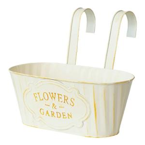 Metal Hanging Flower Pots for Railing Fence Planter Box with Detachable Hooks Drainage Holes for Outdoor Balcony