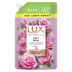 Lux Botanicals Body Wash Sabun Mandi Cair Soft Rose Pouch Refill 800g