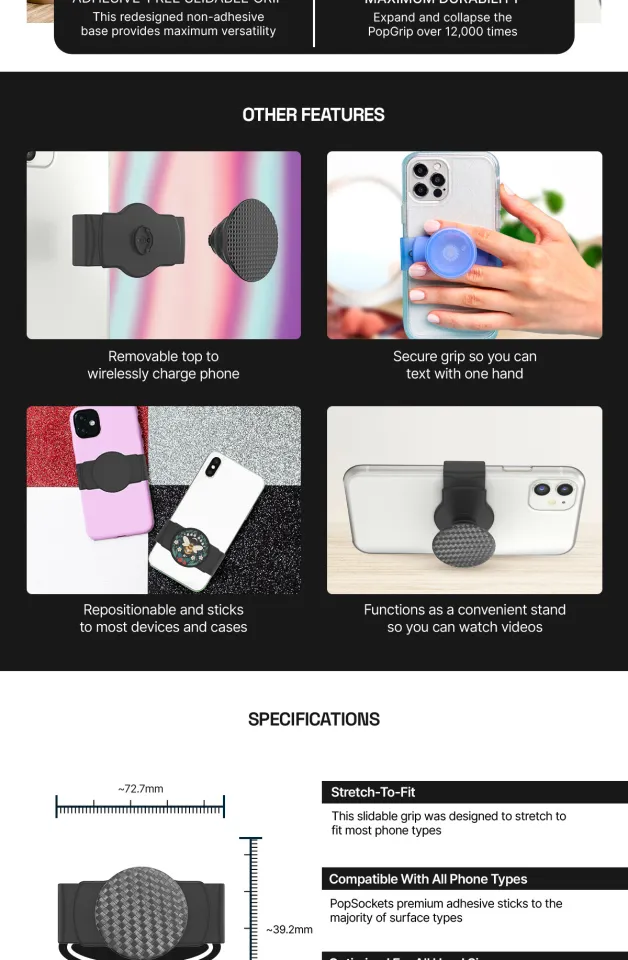 Popsocket Grip Popgrip Slide PopSockets Slide Stretch PopGrip The