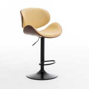 CraftedLiving SG-Leather Bar Stool Swivel Chair High Back Lifting Bar Chair Beauty Barber Shop Chair   Round Stool With Wheels
