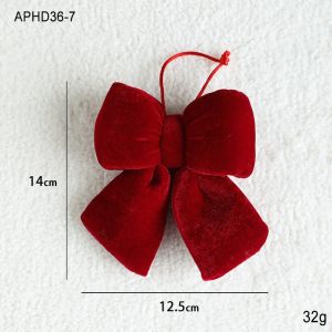 Adale 3D Velvet Christmas Bow Ornament Burgundy Red Hanging Bow Tie Tree Wreath Stair Railing Garland Home Decor