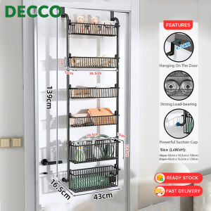DECCO 4/6 Layer Rack Bathroom Hanging Basket Multilayer Kitchen Cabinet Door Organizer Holder Rak Penyimpanan Gantung - Fulfilled by DECCO SHOP