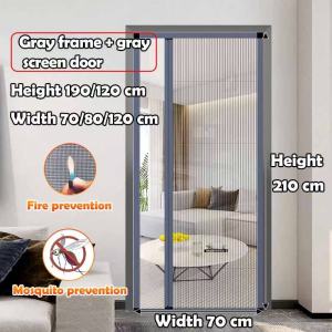 DIY Aluminum Alloy Screen Door Anti Mosquito Folding Screening Door Punch-Free Self-Adhesive Sliding Sliding folding screen door Anti mosquito insect invisible screen door
