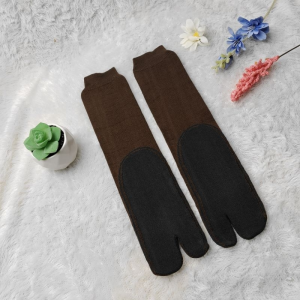 Kaos Kaki Wanita Telapak Hitam Panjang Polos Jempol Premium