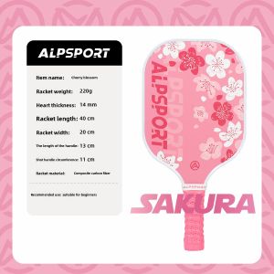 ALP Sakura Pickleball Paddle PP Honeycomb Core Fiberglass Heat Pressed Integrated Training Paddle