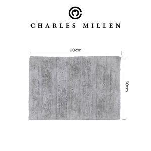 CHARLES MILLEN New Cordue (M) [ 1 PC ] 100% Cotton Anti slip Bath Mat Absorbent Bathroom Floor Mat Toilet Mat (60 x 90cm)