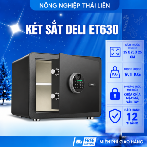 Két Sắt Vân Tay Deli Cao Cấp ET630 Két Sắt Điện Tử Chống Cháy An Toàn Khóa Vân Tay Cực Nhạy