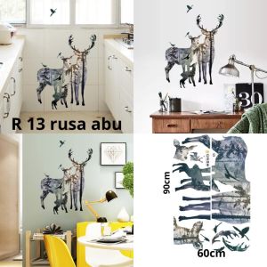 WALLSTICKER WALL STICKER STIKER DINDING MOTIF GAMBAR BINATANG HEWAN RUSA ANIMAL SILUET JENDELA ZEBRA WALLSTIKER WALSTIKER TEMBOK DEKORASI WALLPAPER HIASAN KADO UNIK TEMPELAN KAMAR TIDUR RUMAH PINTU KACA KAMAR MANDI DAPUR MINIMALIS KEKINIAN CAFE RUSA KMK