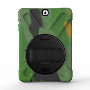 PsDs Samsung Galaxy Tab S3 9.7 2017 SM-T820 SM-T825 PirateKing Drop-proof Military Protection Cover Case 360 Hand Strap