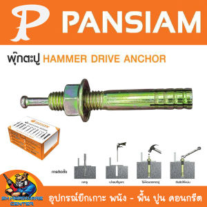 ปุ๊กตะปู เหล็ก HAMMER DRIVE ANCHOR ขนาด 8 - 16 mm ยี่ห้อ PANSIAM (มีจำนวน 5 - 10ตัว)