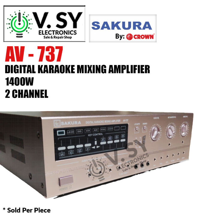 Sakura AV 737 1400W x 2 Digital Karaoke Mixing Amplifier AV737 | Lazada PH