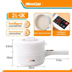 MeeGoo 2L 700W Non Stick Cooker Mini Portable Mini Rice Cooker Stainless Steel Electric Rice Cooker Steamer Dormitory Can Be Used电饭锅pemasak beras