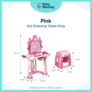 Clearance Babymommy👶2in1 Kid Dressing Table Make Up Desk And Chair Princess Luxury Pretend Play Sensor Play Sensor Door Song Table
