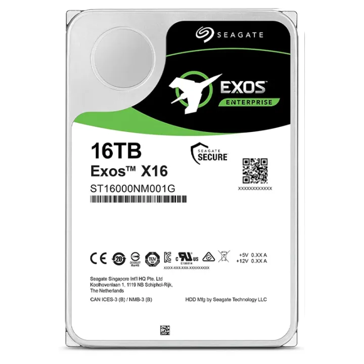 Seagate Exos 16TB x16 ST16000NM001G 7200 RPM 512e/4Kn SATA 6Gb/s 256MB Cache 3.5-Inch Enterprise Hard Drive