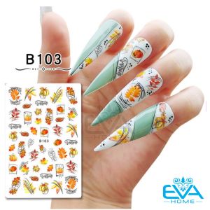 Miếng Dán Móng Tay 3D Nail Sticker Trang Trí Móng Chủ Đề Lễ Tạ Ơn I Am Thankful B102103104