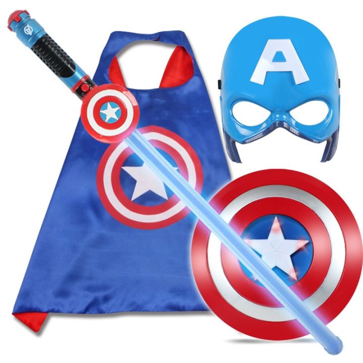 Marvel The Avenger Captain America Kids Cosplay Custume LED Light Sound ...