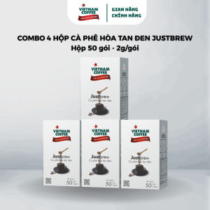 Cà phê hòa tan đen Justbrew VIETNAM COFFEE hộp 50 gói 2g/gói