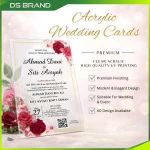 Custom Acrylic Wedding Invitation Card Premium DS Brand M1