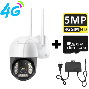 4G Sim Thẻ 5MP Camera CCTV 360 không dây ngoài trời Độ Phân Giải Cao ngoài trời chịu được thời tiết PTZ Tốc Độ Dome Không Dây Camera an ninh ip Thông Minh