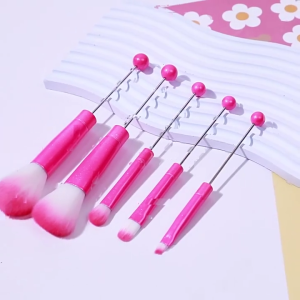 5 cái/Bộ cọ trang điểm tay cầm bằng kim loại đính cườm trang điểm bàn chải với lông mềm cho trang điểm bàn chải tự làm trang điểm mắt Phụ kiện