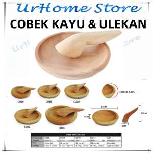 UrHome Store Rustic Wooden Mortar and Pestle Set with Bonus Scoop - Traditional Cooking Tool for Grinding Spices