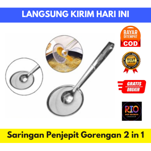Saringan Penjepit Gorengan 2 in 1 / Jepitan Gorengan Tirisan Minyak /Alat Masak Serbaguna
