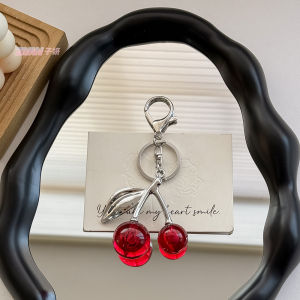 Creative Cherry Car Keychain Cherry Phone Case Decorative Pendant Acrylic Simulation Womens Bag Hanging Decoration